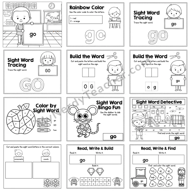 Sight Word Review Worksheet — go