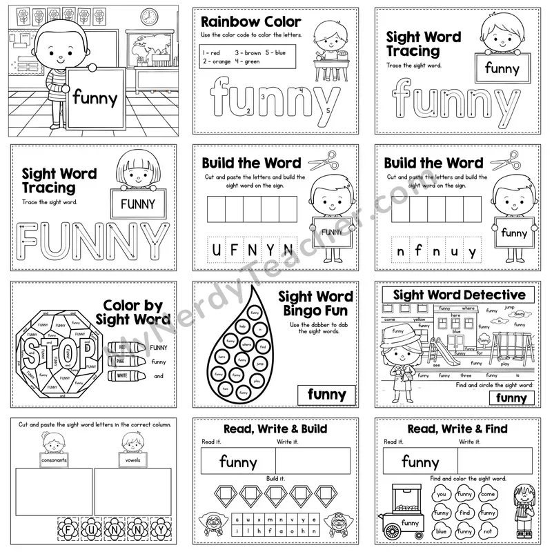 Sight Word Review Worksheet — funny