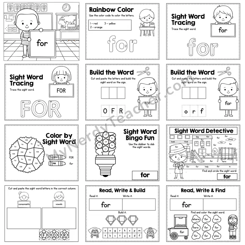 Sight Word Review Worksheet — for