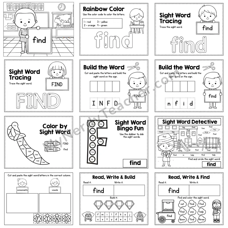 Sight Word Review Worksheet — find