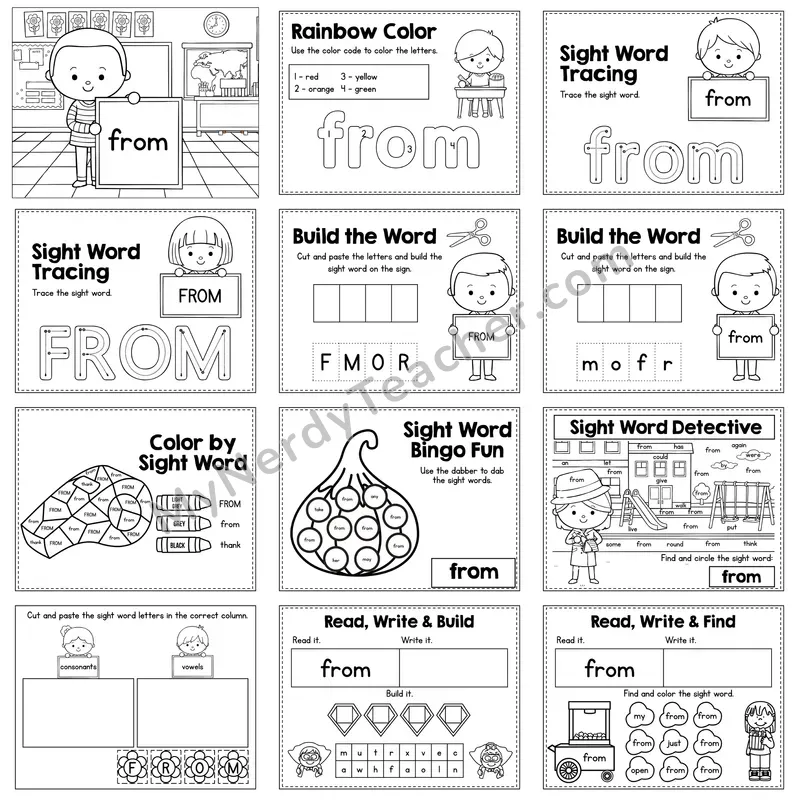 Sight Word Review Worksheet — from