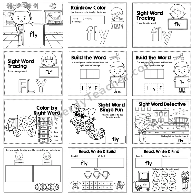 Sight Word Review Worksheet — fly