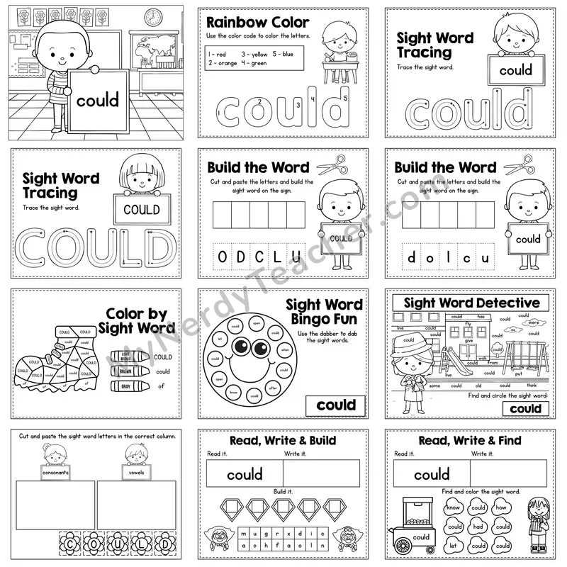 Sight Word Review Worksheet — could