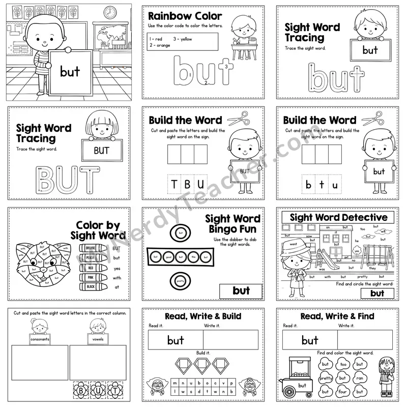 Sight Word Review Worksheet — but
