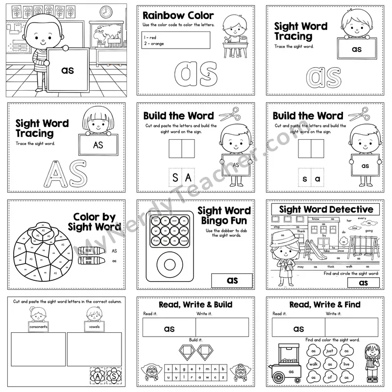 Sight Word Review Worksheet — as