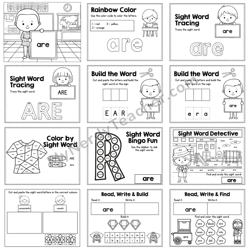 Sight Word Review Worksheet — are
