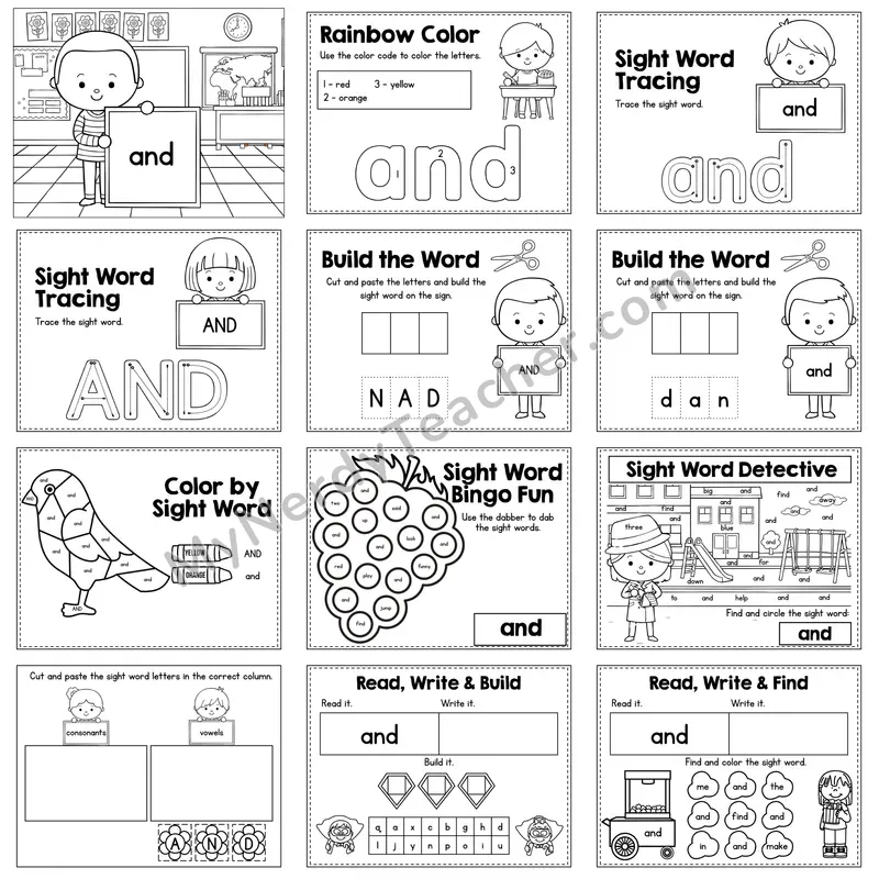 Sight Word Review Worksheet — and