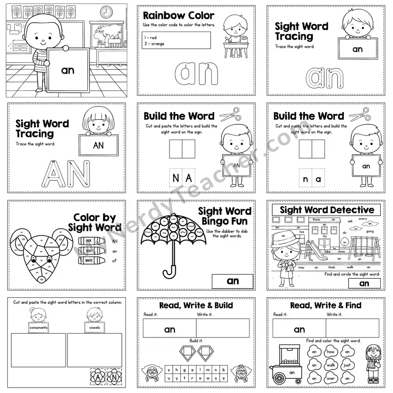 Sight Word Review Worksheet — an