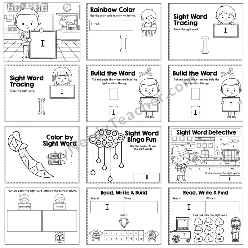 Sight Word Review Worksheet — I