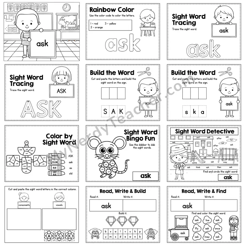Sight Word Review Worksheet — ASK