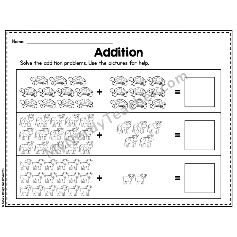 Number 20 Worksheet — Addition Within 20