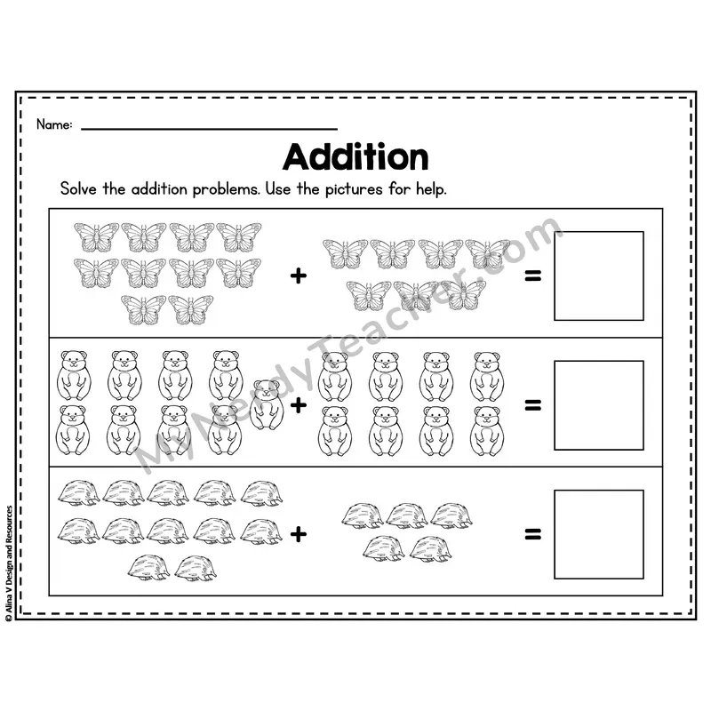 Number 17 Worksheet — Addition Within 20