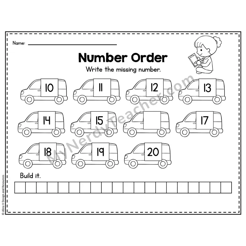 Number 16 Worksheet — Number Order and Missing Numbers