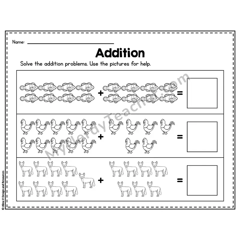 Number 16 Worksheet — Addition Within 20