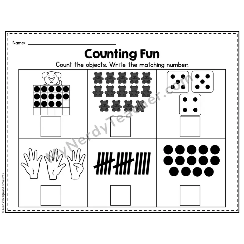 Number 14 Worksheet — Counting Objects