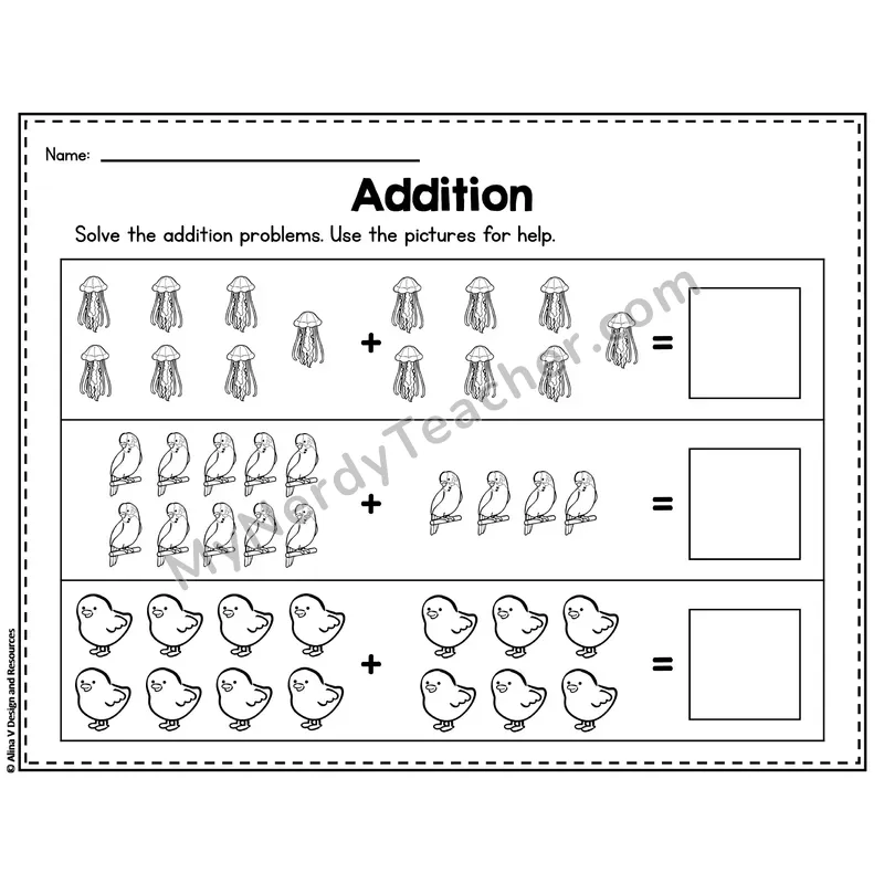 Number 14 Worksheet — Addition Within 20
