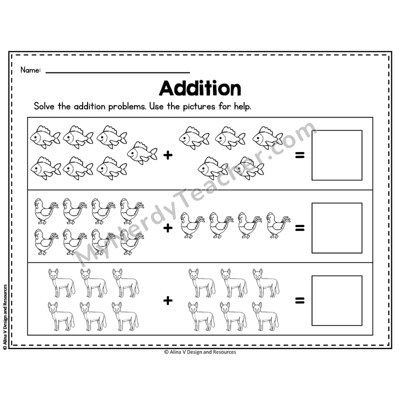Number 12 Worksheet — Addition Within 20