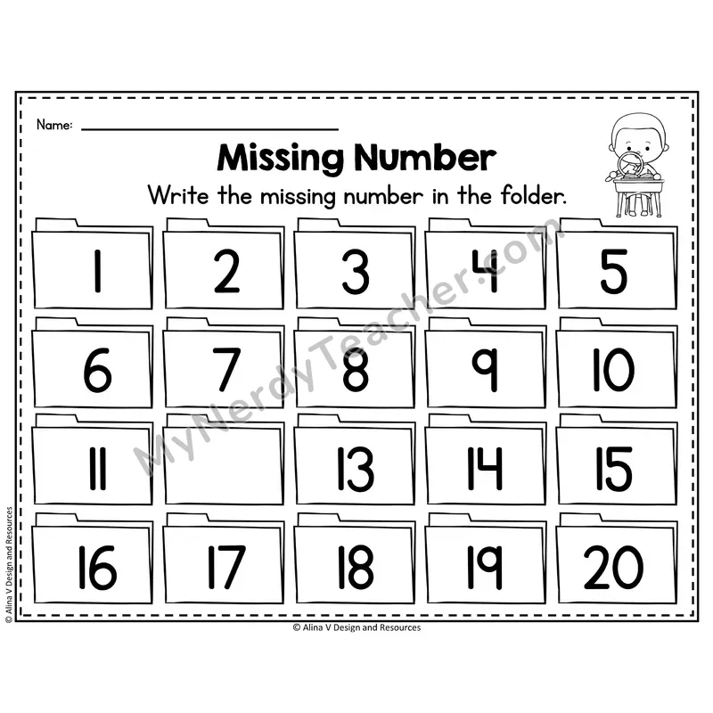 Number 12 Worksheet — Missing Numbers to 20