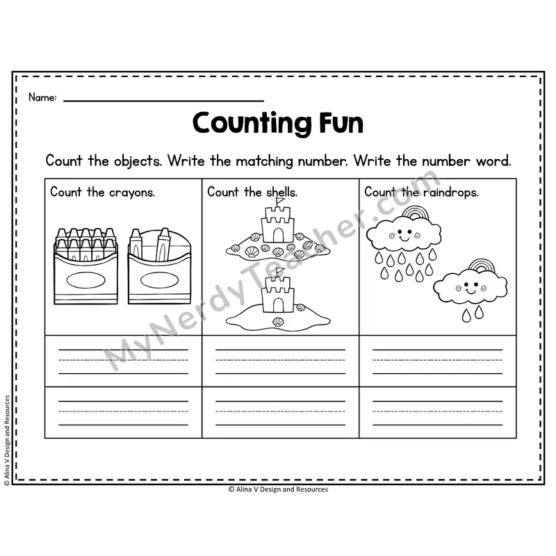 Number 12 Worksheet — Counting Objects
