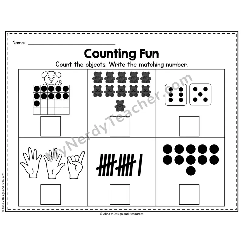 Number 11 Worksheet — Counting Objects