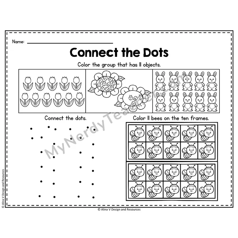 Number 11 Worksheet — Connect the Dots Counting