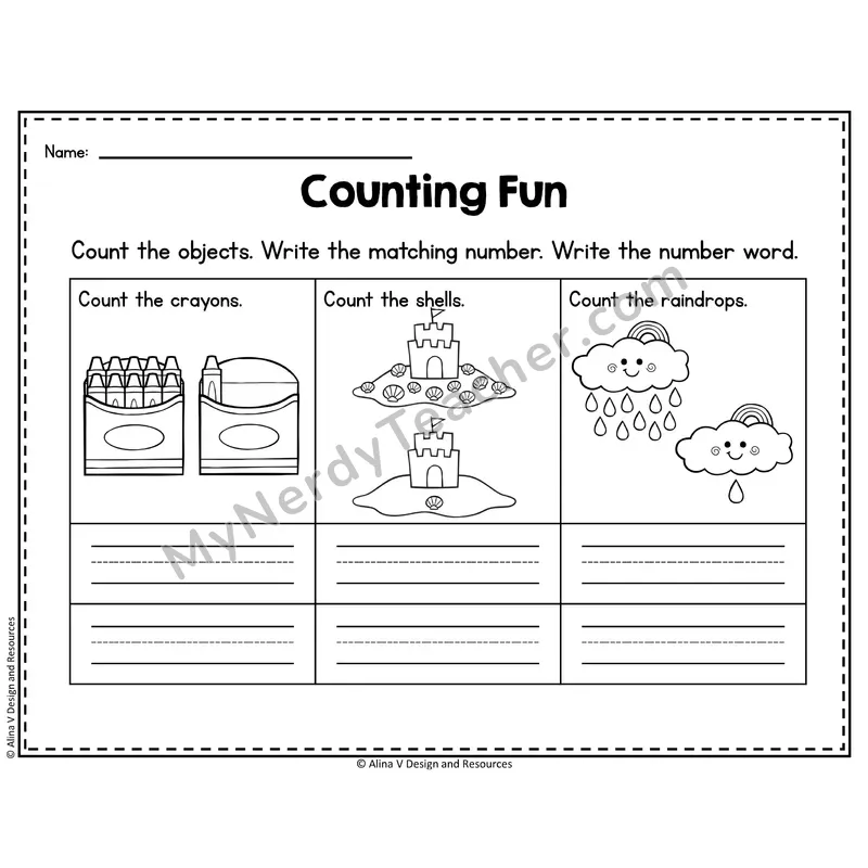 Number 11 Worksheet — Counting Objects