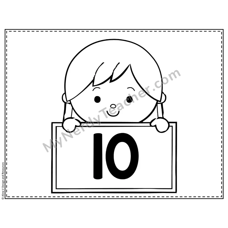 Number 10 Worksheet — Find and Trace the Number Word