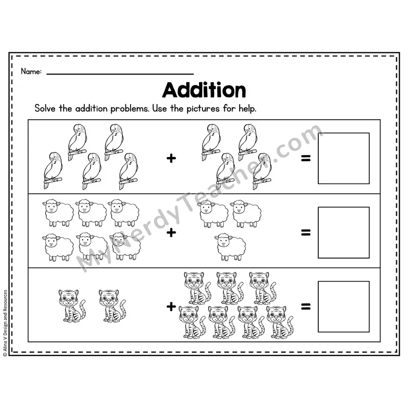 Number 9 Worksheet — Addition Within 10