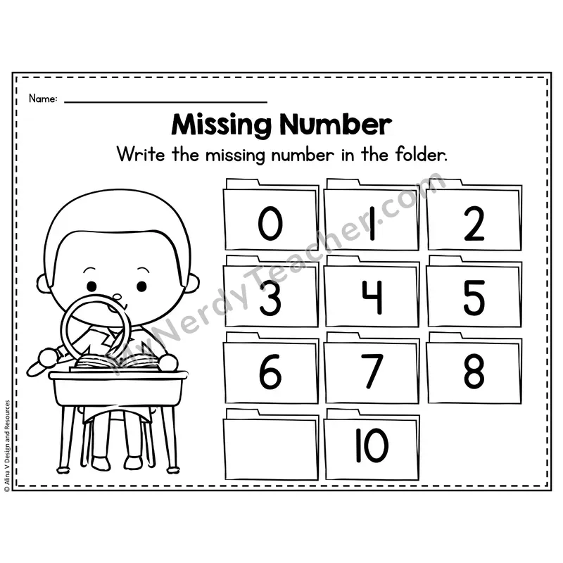 Number 9 Worksheet — Missing Numbers Chart