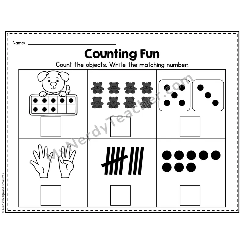 Number 8 Worksheet — Counting Objects