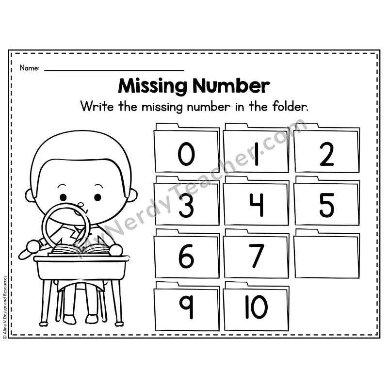 Number 8 Worksheet — Missing Numbers Chart