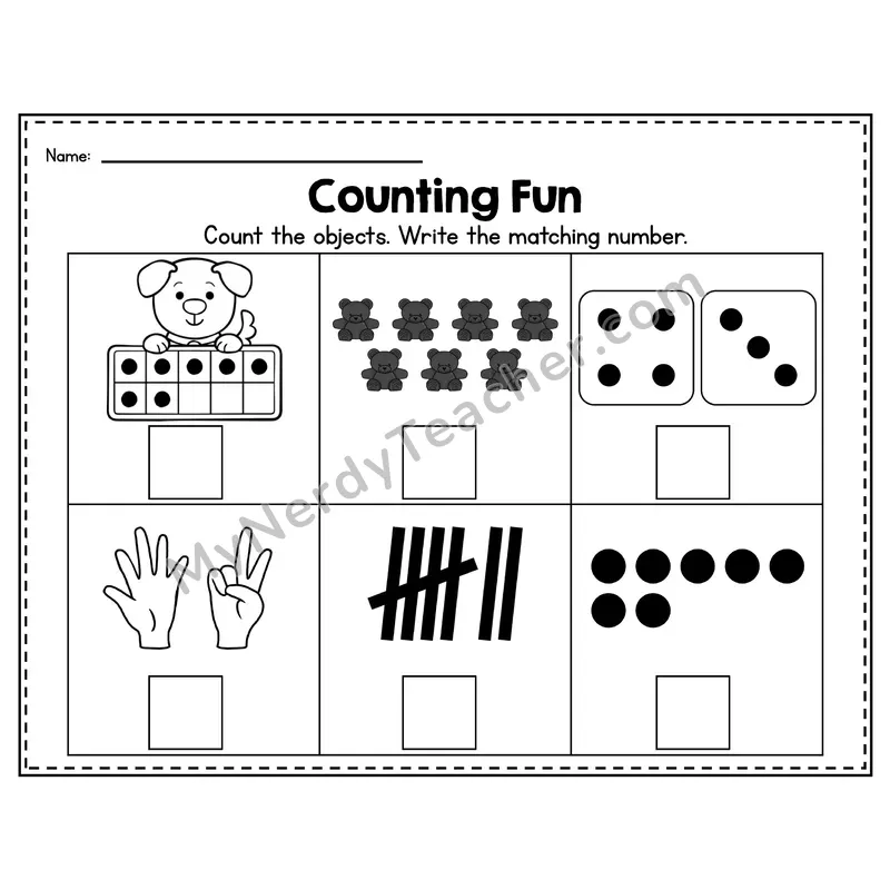 Number 7 Worksheet — Counting Objects