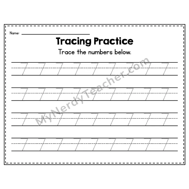 Number 6 Worksheet — Number Tracing Practice