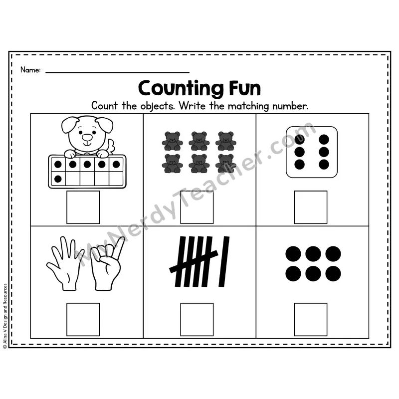 Number 6 Worksheet — Counting Objects