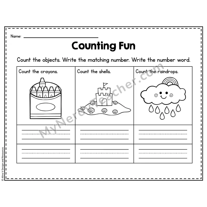 Number 6 Worksheet — Counting Objects