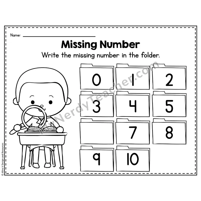 Number 6 Worksheet — Missing Numbers Chart