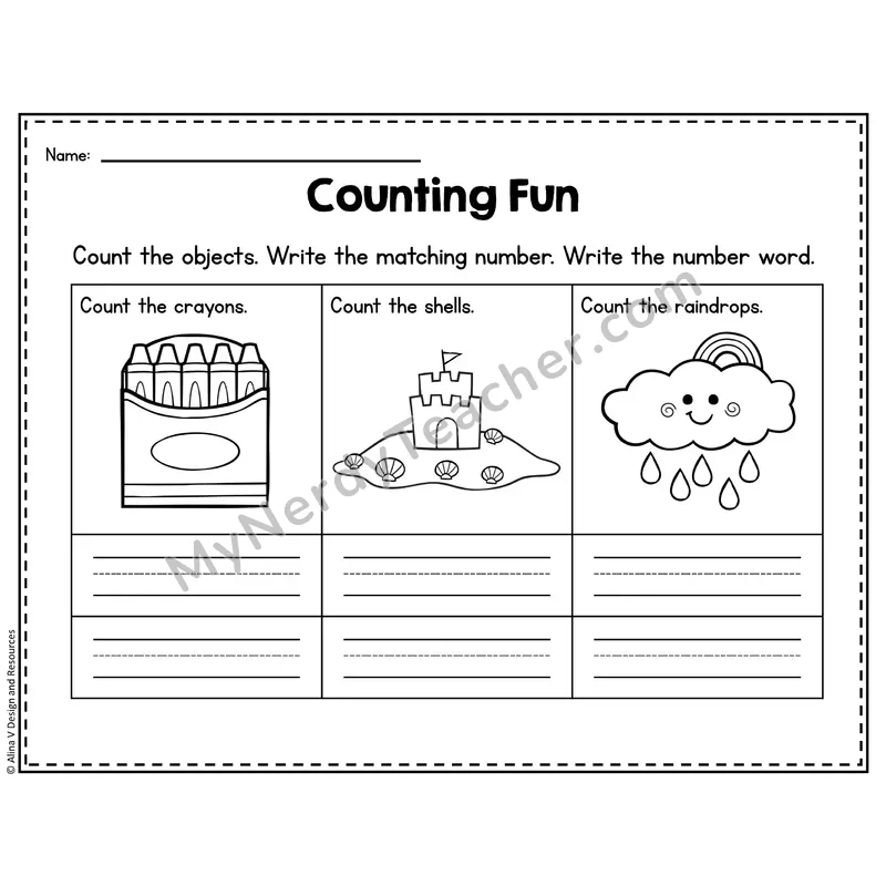 Number 5 Worksheet — Counting Objects