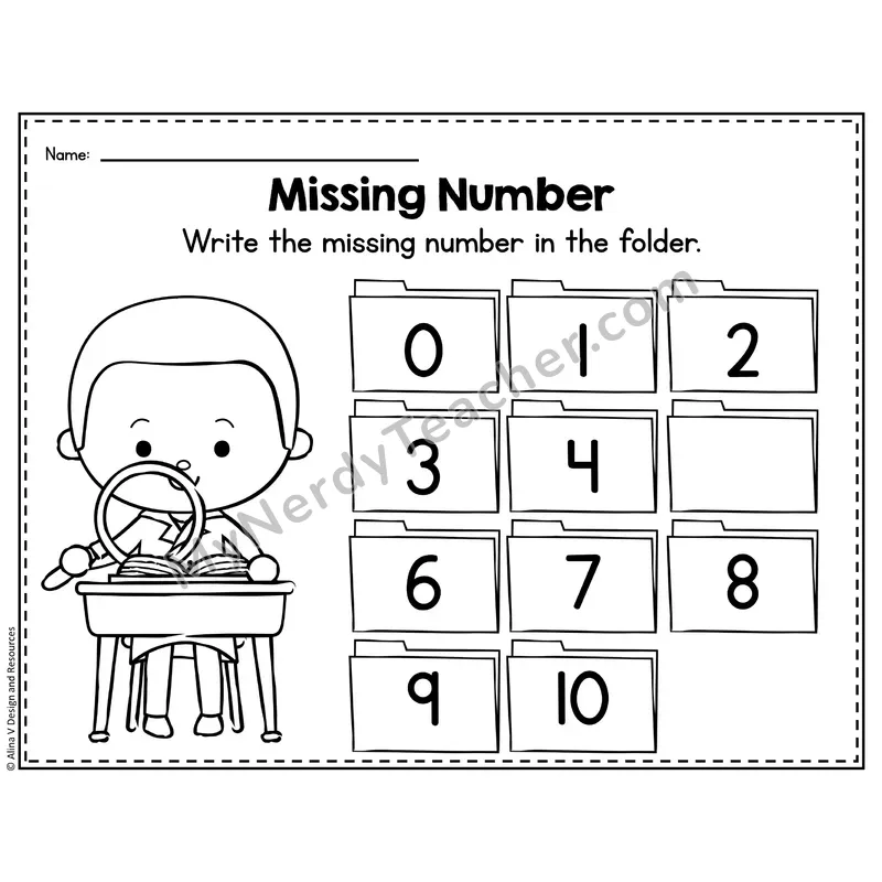 Number 5 Worksheet — Missing Numbers Chart