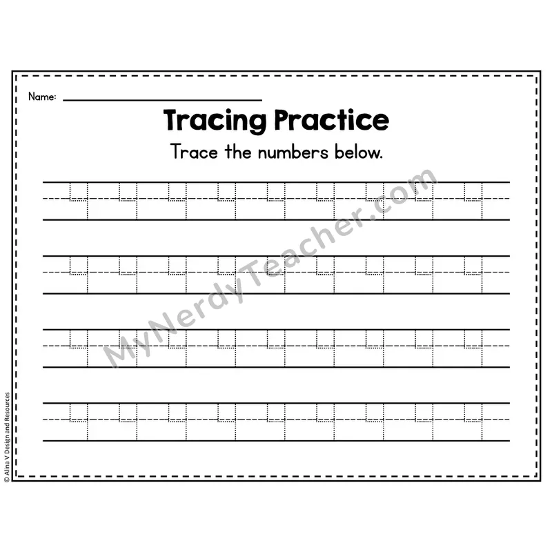 Number 3 Worksheet — Number Tracing Practice
