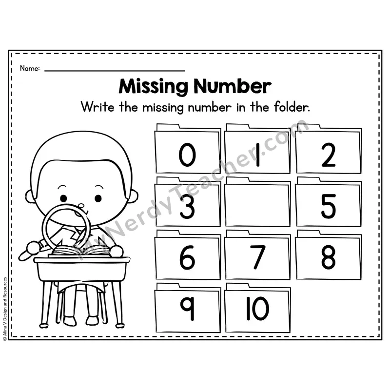 Number 4 Worksheet — Missing Numbers Chart