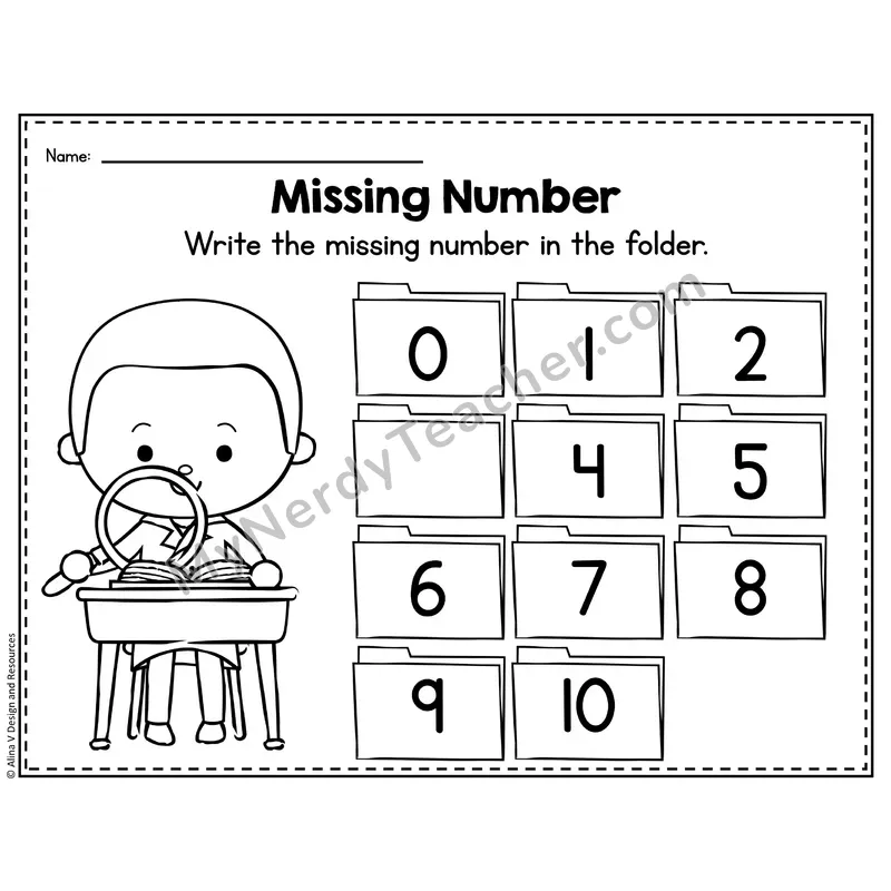 Number 3 Worksheet — Missing Numbers Chart