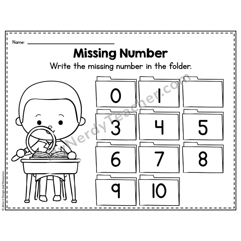 Number 2 Worksheet — Missing Numbers Chart