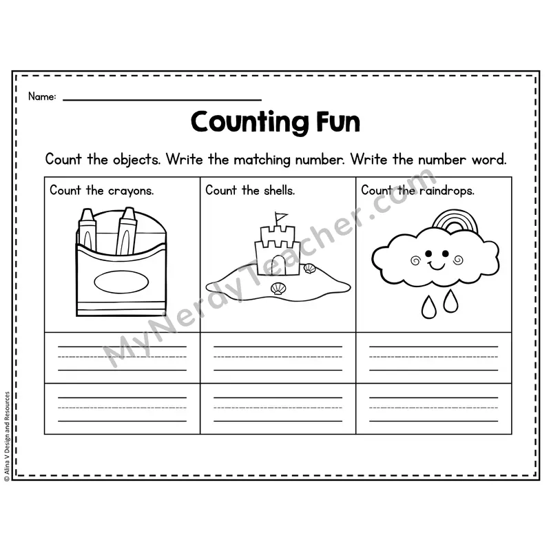 Number 2 Worksheet — Counting Objects