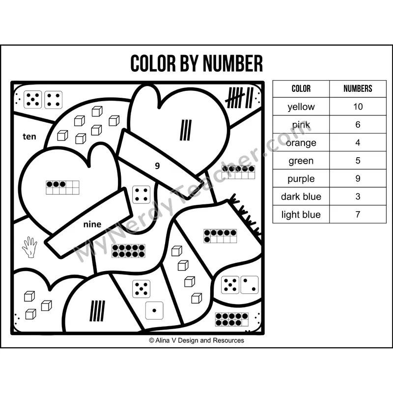 Color by Number Sense — Winter Mystery Picture 6
