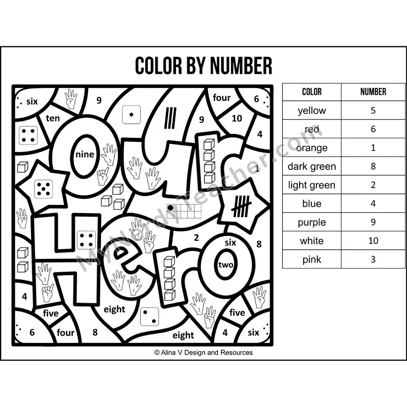 Color by Number Sense — Veterans Day Mystery Picture 5