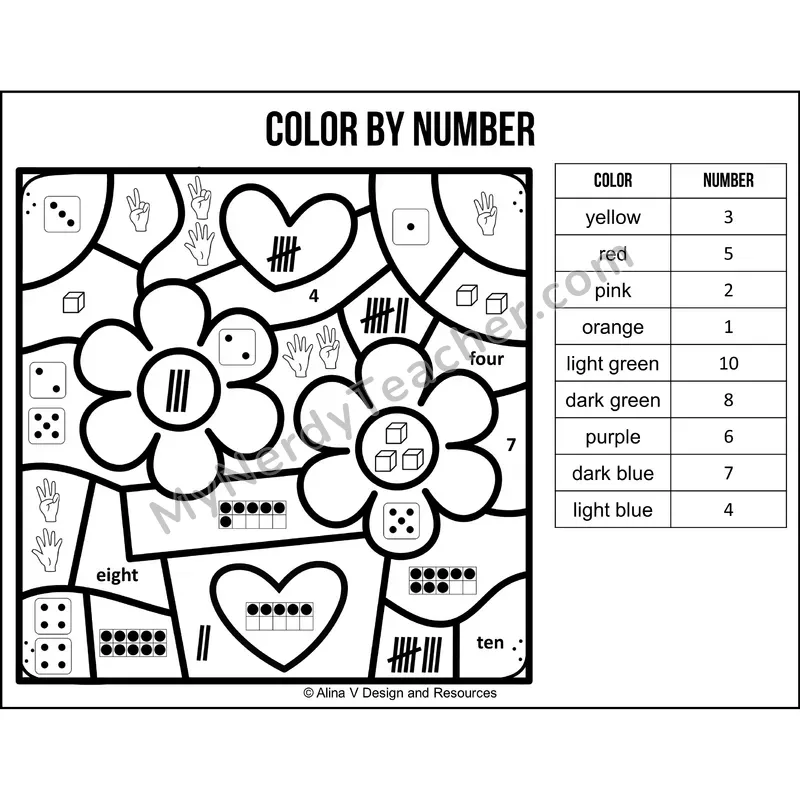 Color by Number Sense — Valentines Day Mystery Picture 6