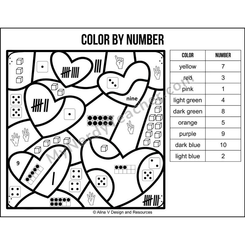 Color by Number Sense — Valentines Day Mystery Picture 4