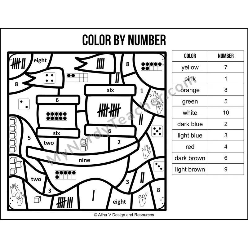 Color by Number Sense — Thanksgiving Mystery Picture 5