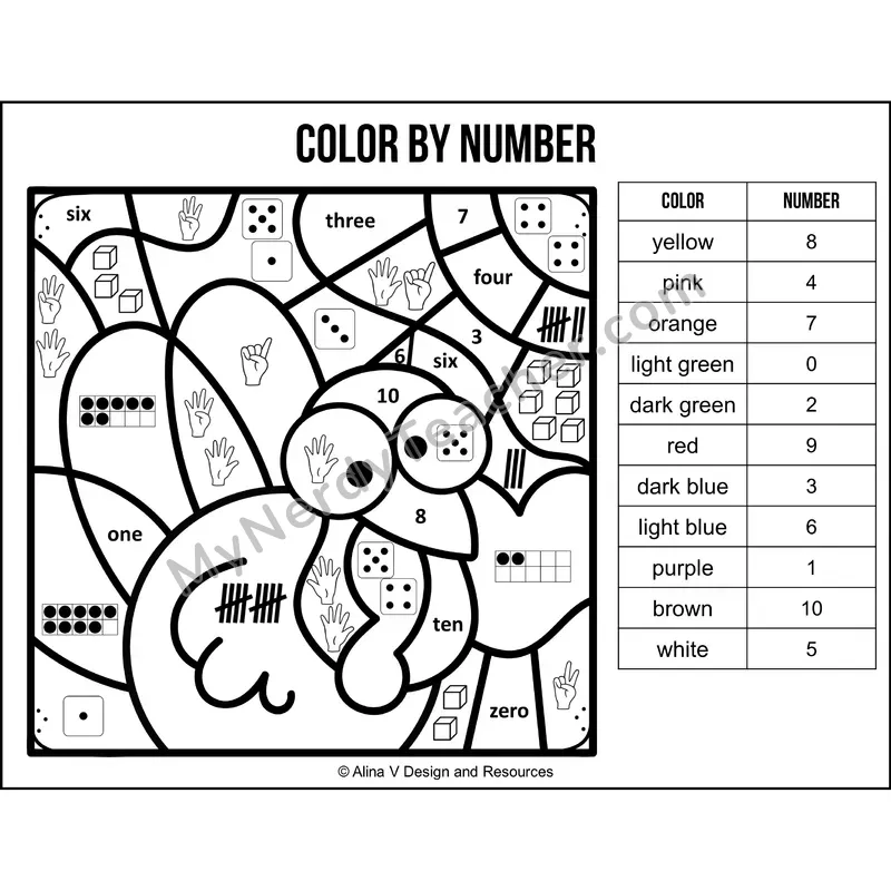 Color by Number Sense — Thanksgiving Mystery Picture 3