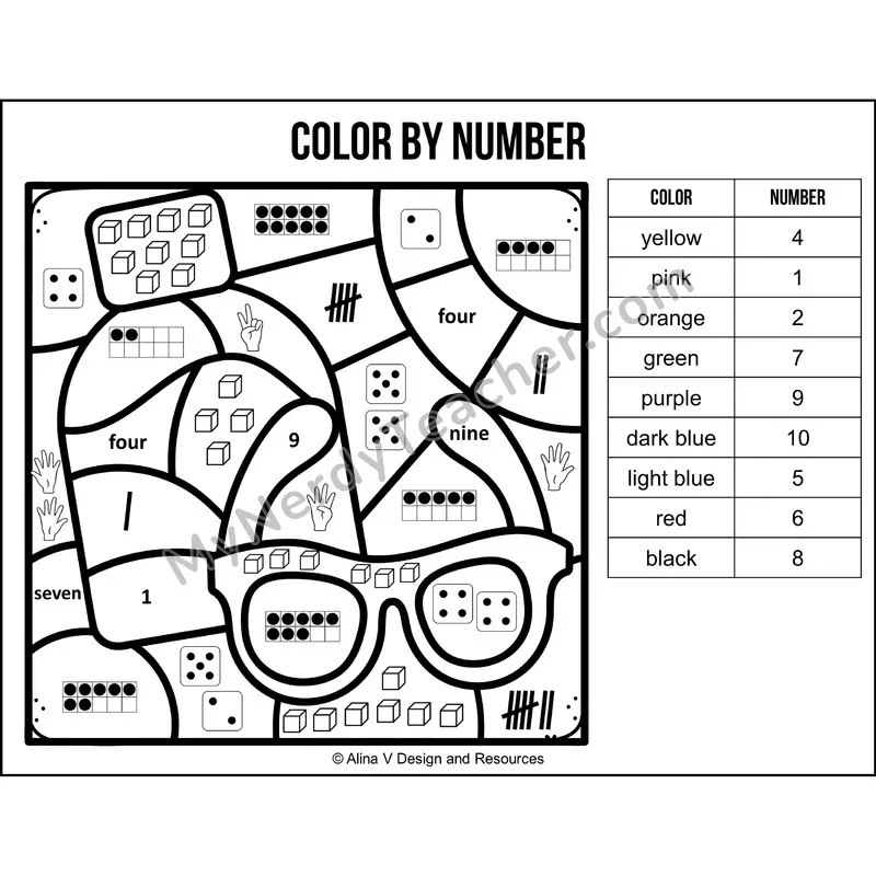 Color by Number Sense — Summer Mystery Picture 5